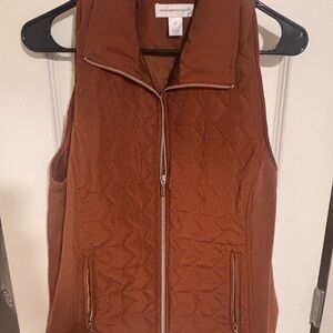 Christopher & Banks Rust Quilted Vest